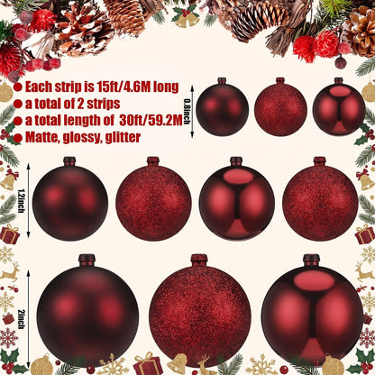 Yuxung 2 guirnaldas decorativas de bolas de Navidad de 15 pies, col...