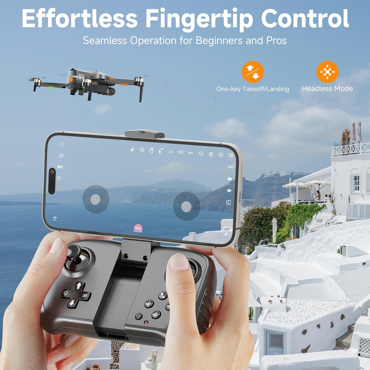 PLEGBLE Drones con cámara para adultos 4K, dron FPV para principian...