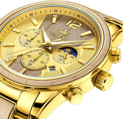 OLEVS Relojes de pulsera analógicos de cuarzo para hombre, cronógra...