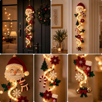 2 colgadores de puerta de Navidad iluminados con muñeco de nieve, l...