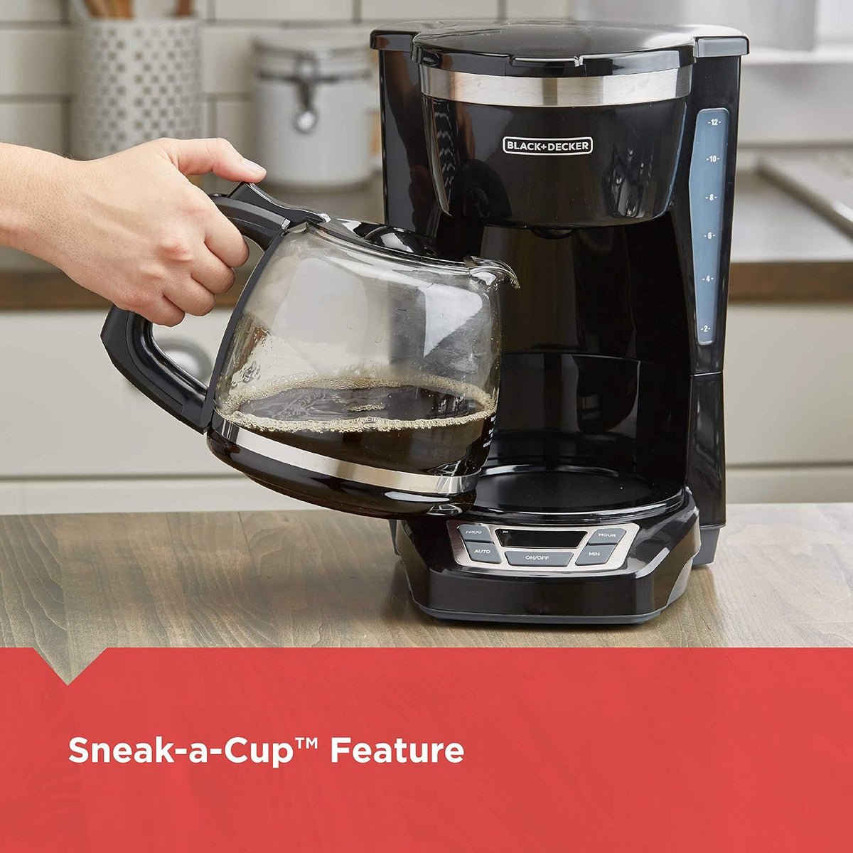 Cafetera de goteo BLACK+DECKER de 12 tazas con preparación Vortex |...