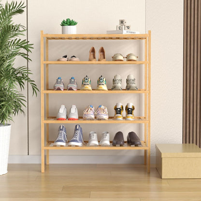 ROMGUAR CRAFT Zapatero de bambú de 5 niveles para closet independie...