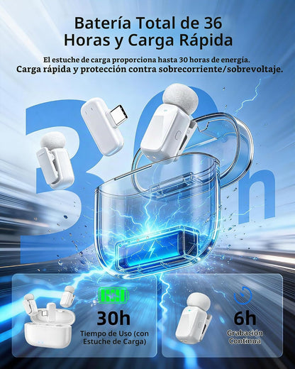 Blinfada Mini 2 micrófonos inalámbricos Lavalier para iPhone 16\/17...