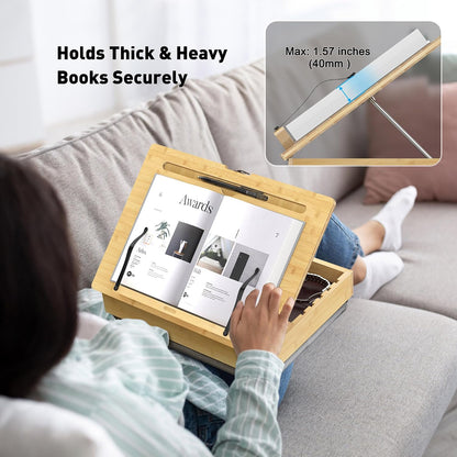 AboveTEK Escritorio ajustable para laptop y soporte para libros par...