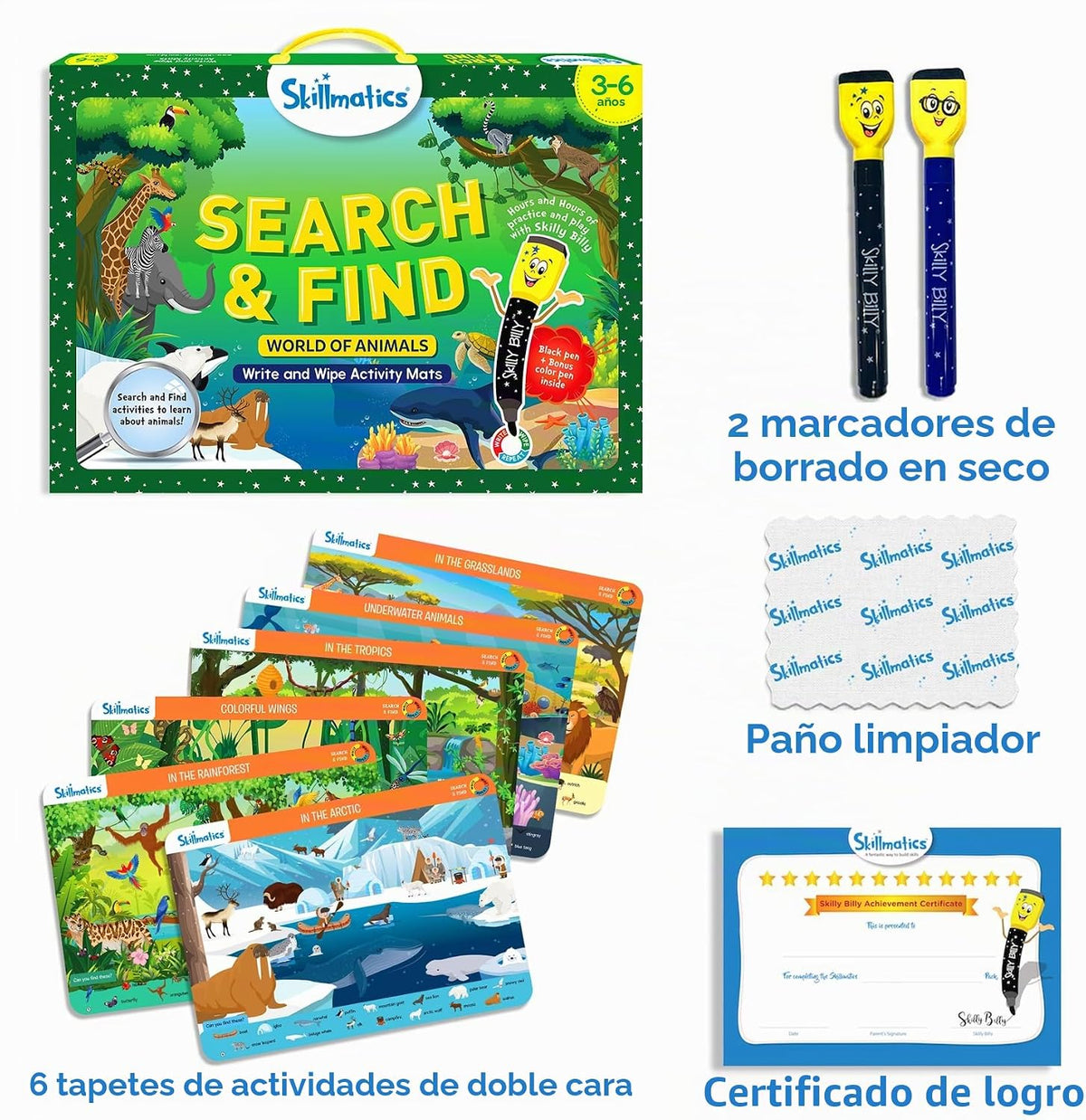 Skillmatics Buscar y encontrar animales - Actividad de aprendizaje...