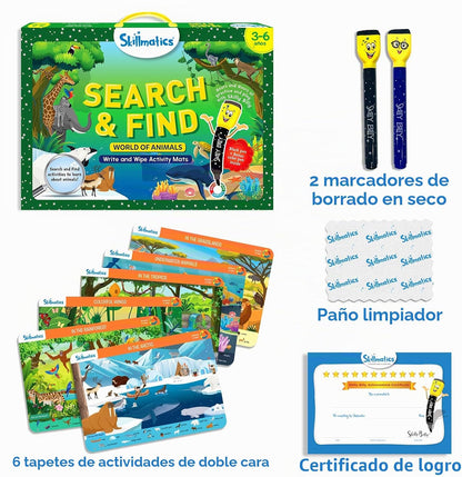 Skillmatics Buscar y encontrar animales - Actividad de aprendizaje...