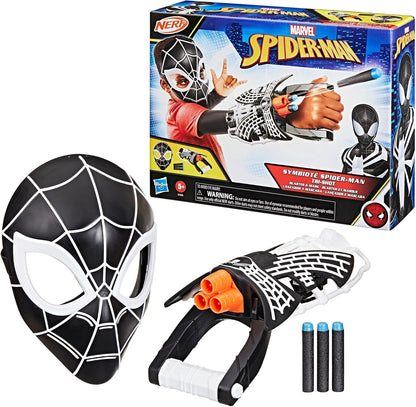 Spider-Man Marvel Symbiote Tri-Shot Blaster &amp; Mask, guantelete...
