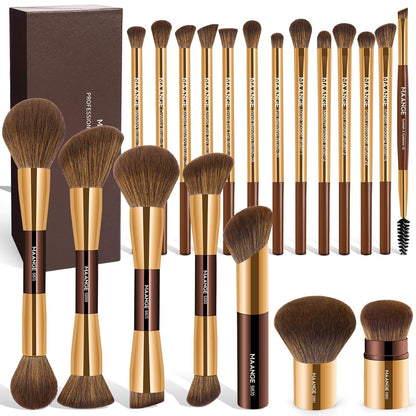 MAANGE - Juego de 20 brochas de maquillaje con caja de regalo, broc...