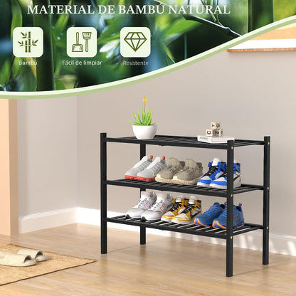 ROMGUAR CRAFT Zapatero de Bambú de 3 Niveles para Closet Independie...