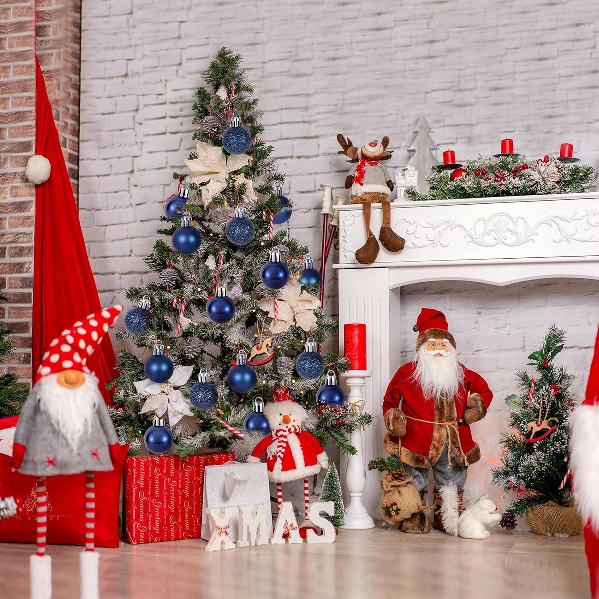 Adornos de bola de Navidad de 30 quilates, decoración de árbol de N...