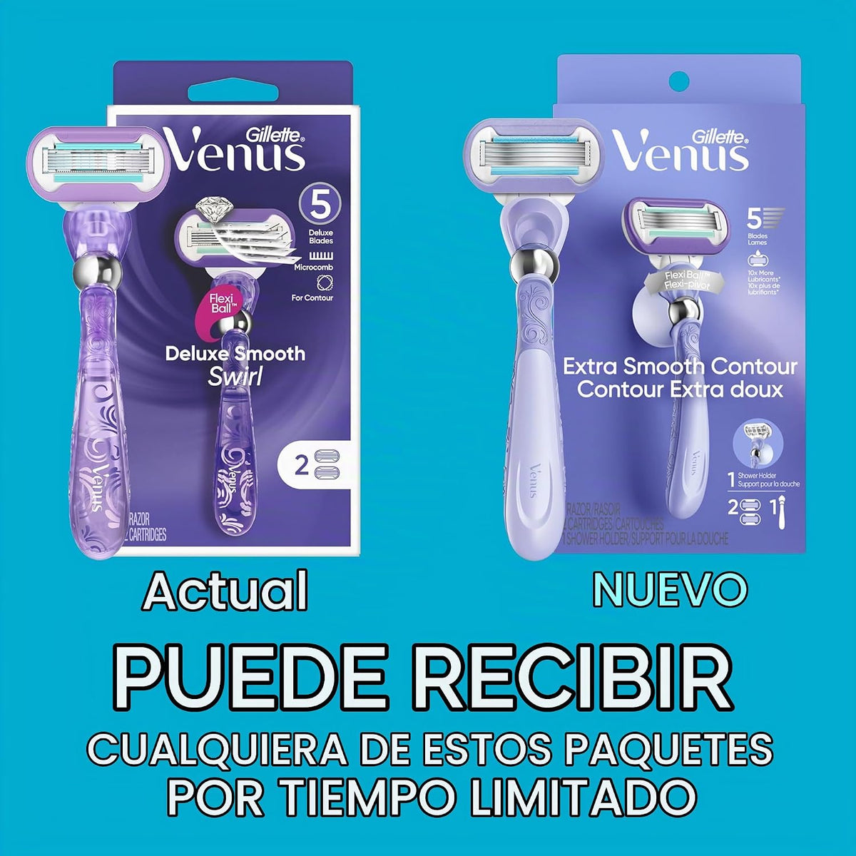 Gillette Venus Deluxe Smooth Swirl Mango de maquinilla de afeitar p...