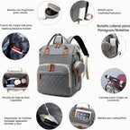 Bolsa de pañales con cambiador, mochila para bebé con cambiador ple...