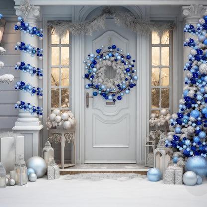 Yuxung 2 guirnaldas decorativas de bolas de Navidad de 6 pies, azul...