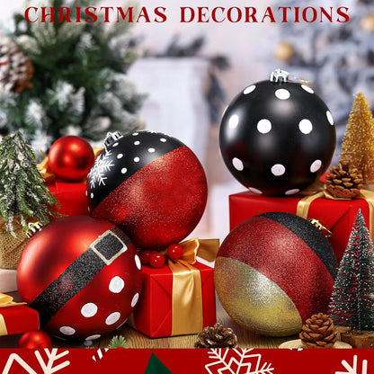 Tigeen 4 bolas de Navidad de ratón grande de 6 pulgadas para decora...