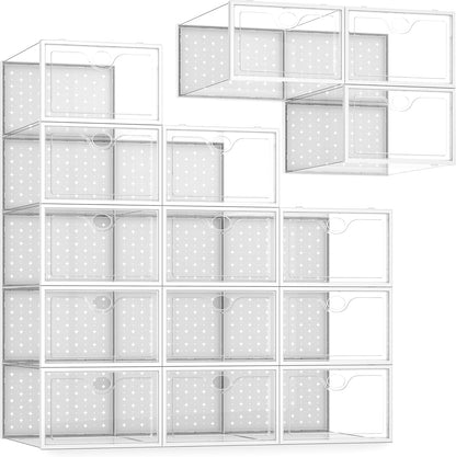 Pinkpum Paquete de 15 cajas de almacenamiento de zapatos extragrand...