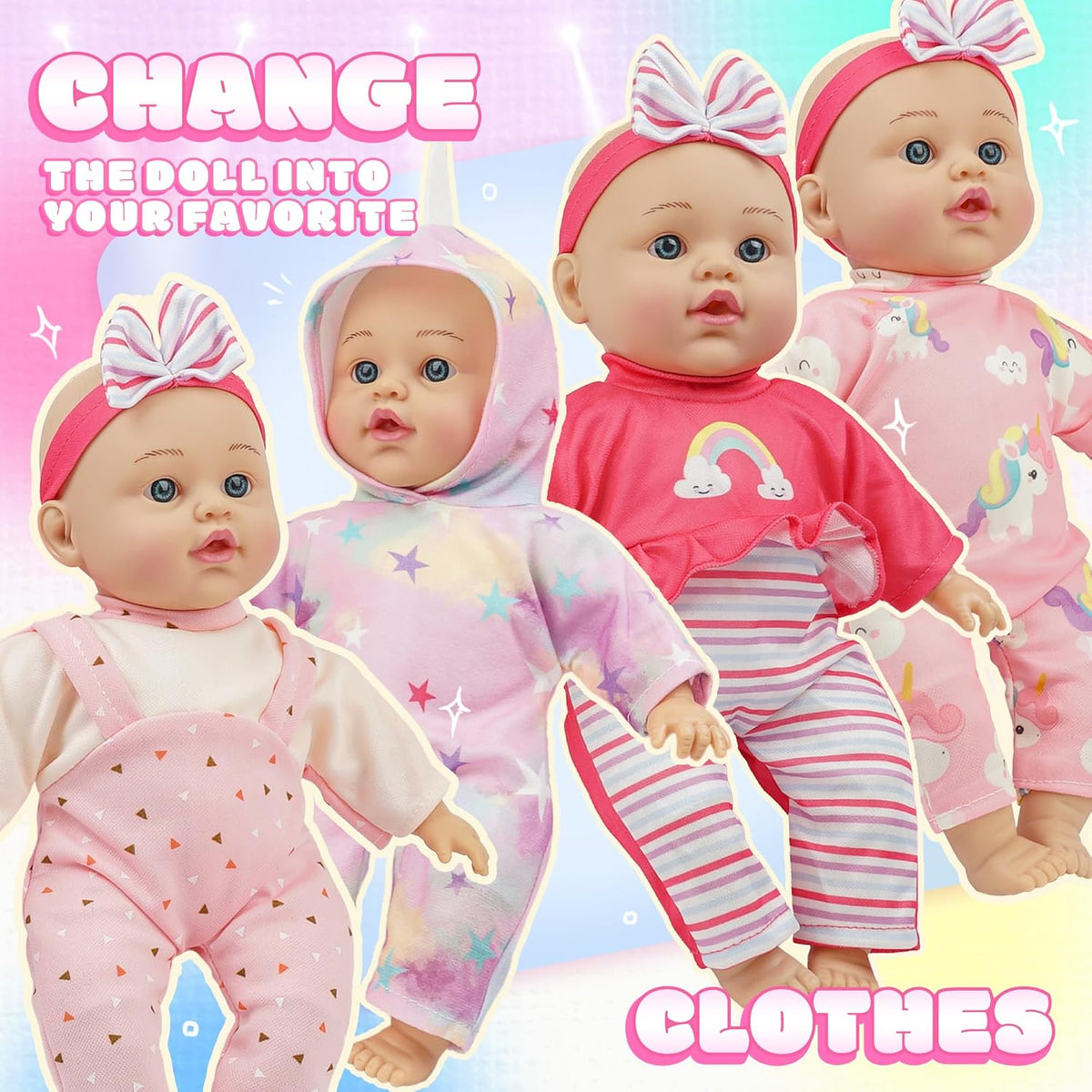 SMILESSKIDDO Conjunto de muñecas de bebé de cuerpo suave, juego de...