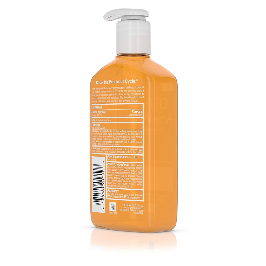 Neutrogena Lavado de acné, sin aceite, 9.1 oz