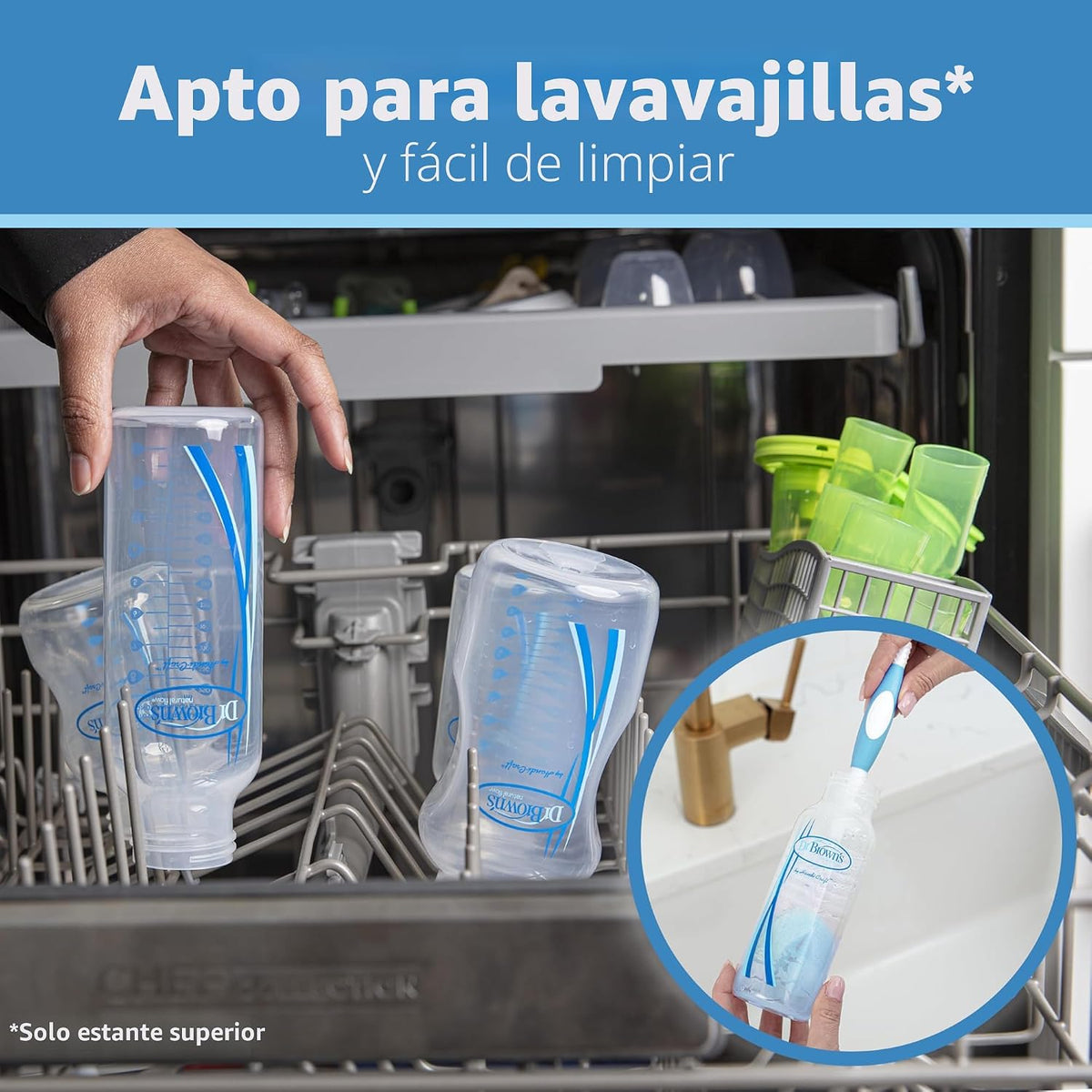 Dr. Brown's Anti-Colic Options+ Bomba de mama a biberón y juego...