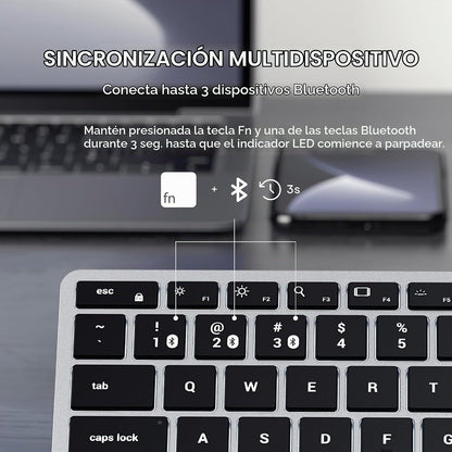 Teclado retroiluminado Bluetooth Satechi Slim X1, sincronización mu...