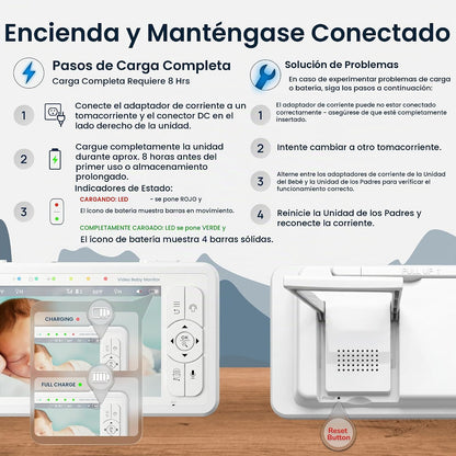 Babysense Monitor de bebé de video HD de 5 pulgadas con cámara y au...
