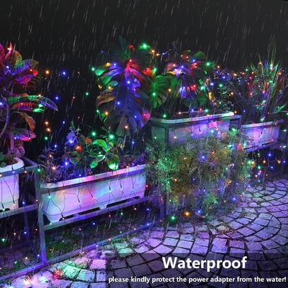 Joomer Paquete de 2 luces de red de Navidad de 12 pies x 5 pies, lu...