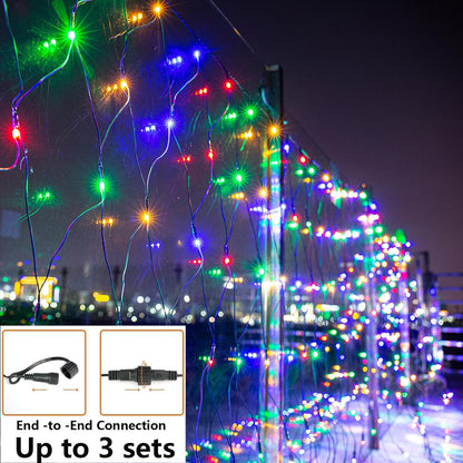 Joomer Paquete de 2 luces de red de Navidad de 12 pies x 5 pies, lu...