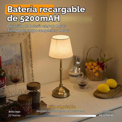 keysays Lámpara de mesa inalámbrica, lámpara de escritorio recargab...