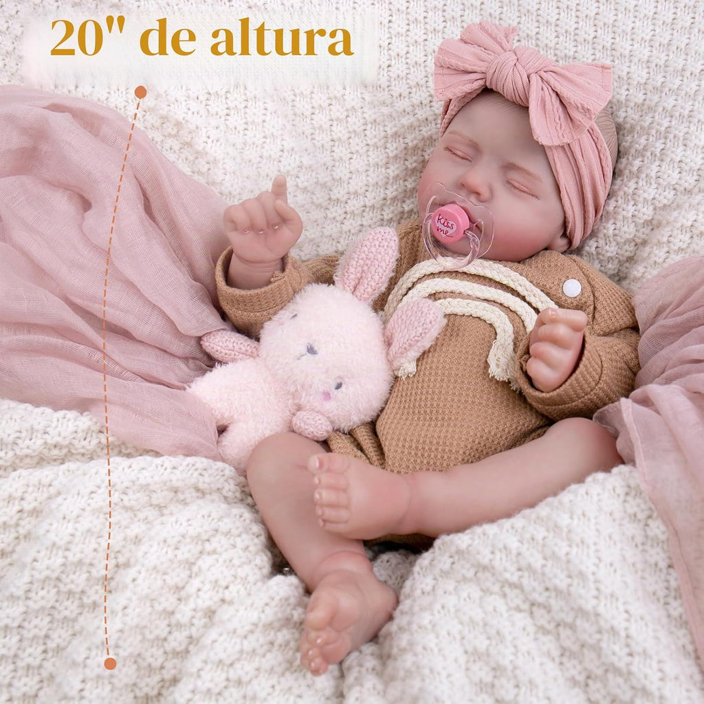 Muñeca bebé Aori Reborn, niña recién nacida dormida de 20 pulgadas...