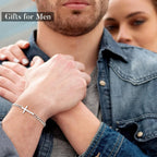 M MOOHAM Pulsera de cruz chapada en oro\/plata de 14 quilates para...