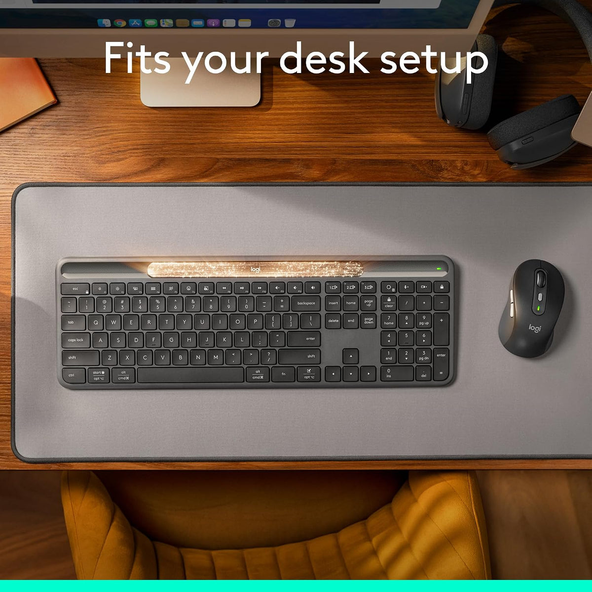 Logitech Signature Slim Solar+ K980 teclado inalámbrico Bluetooth,...