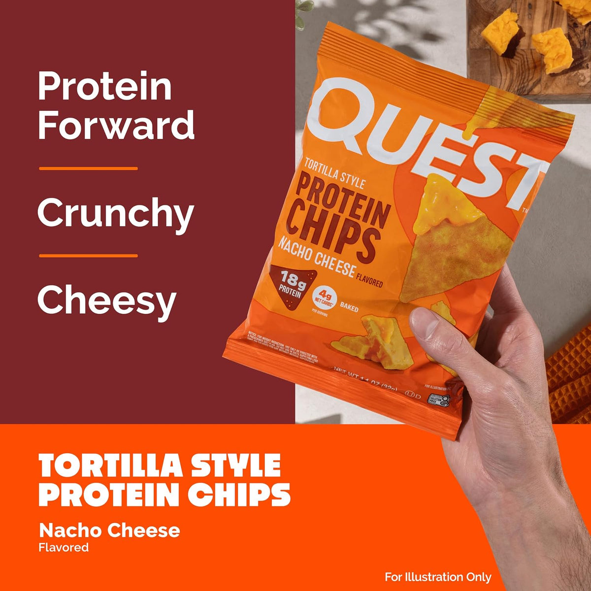 Quest Nutrition Chips de proteína de estilo de tortilla, carbón baj...