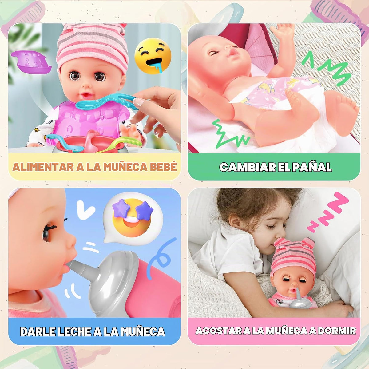 SMILESSKIDDO Muñeca bebé de 14 pulgadas para niñas pequeñas con acc...