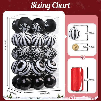 SHareconn 30 bolas de árbol de Navidad de 2.36 pulgadas, adornos en...