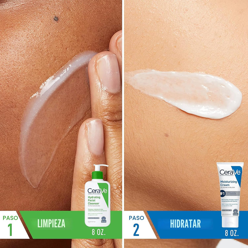 CeraVe Set de cuidado de la piel, crema hidratante y limpiador faci...
