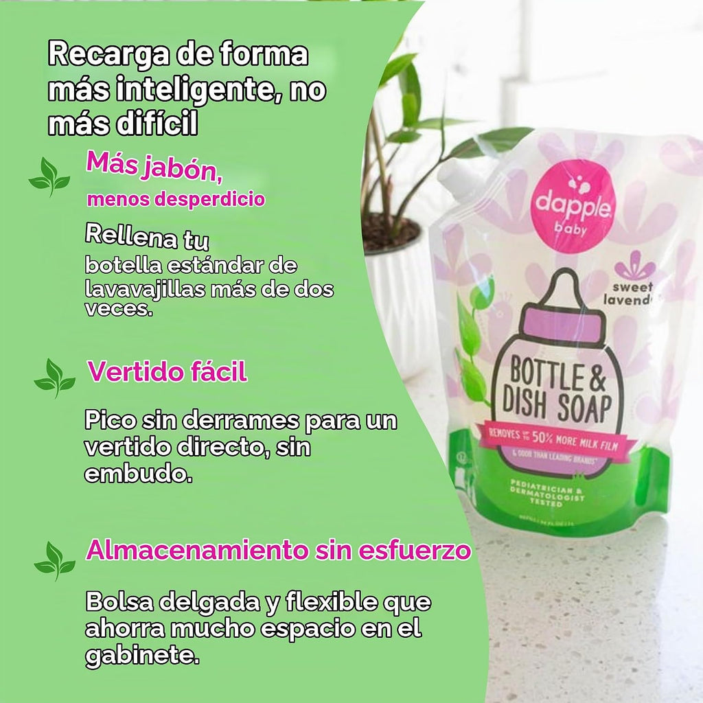 Dapple Bolsa de repuesto para biberones y platos de lavanda para be...