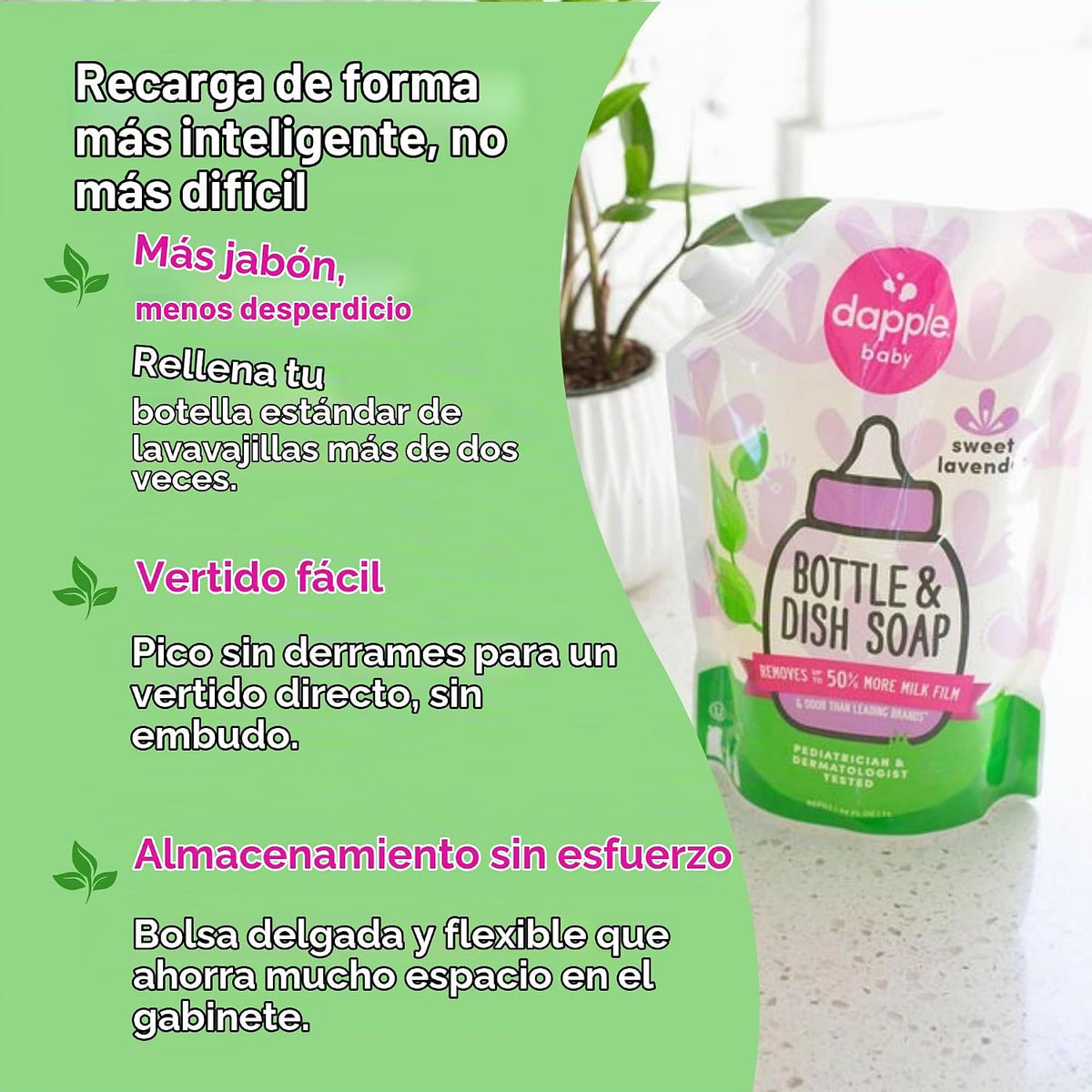 Dapple Bolsa de repuesto para biberones y platos de lavanda para be...