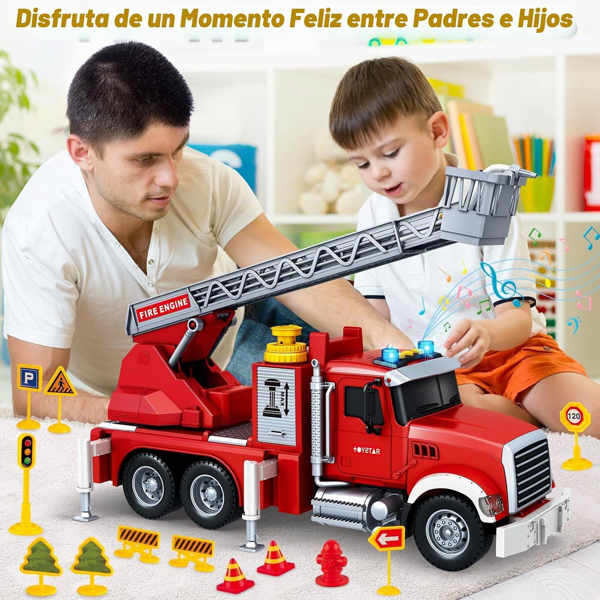 Juguetes para niños de 3, 4, 5, 6, 7, 8 años, camión de bomberos gr...