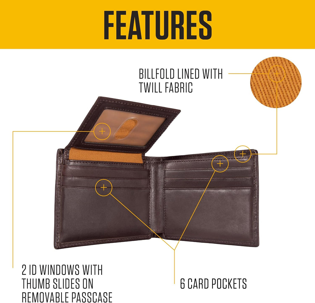 Carhartt Cartera de cuero marrón claro aceite | Cartera para hombre...