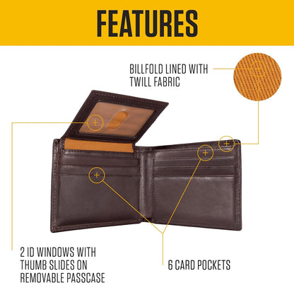 Carhartt Cartera de cuero marrón claro aceite | Cartera para hombre...