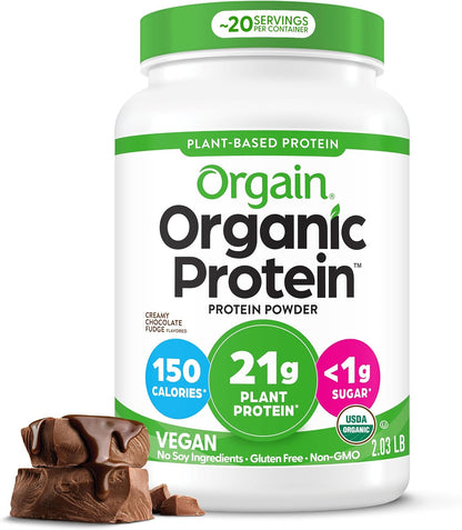 Orgain Proteína en polvo orgánica a base de plantas, dulce de azúca...