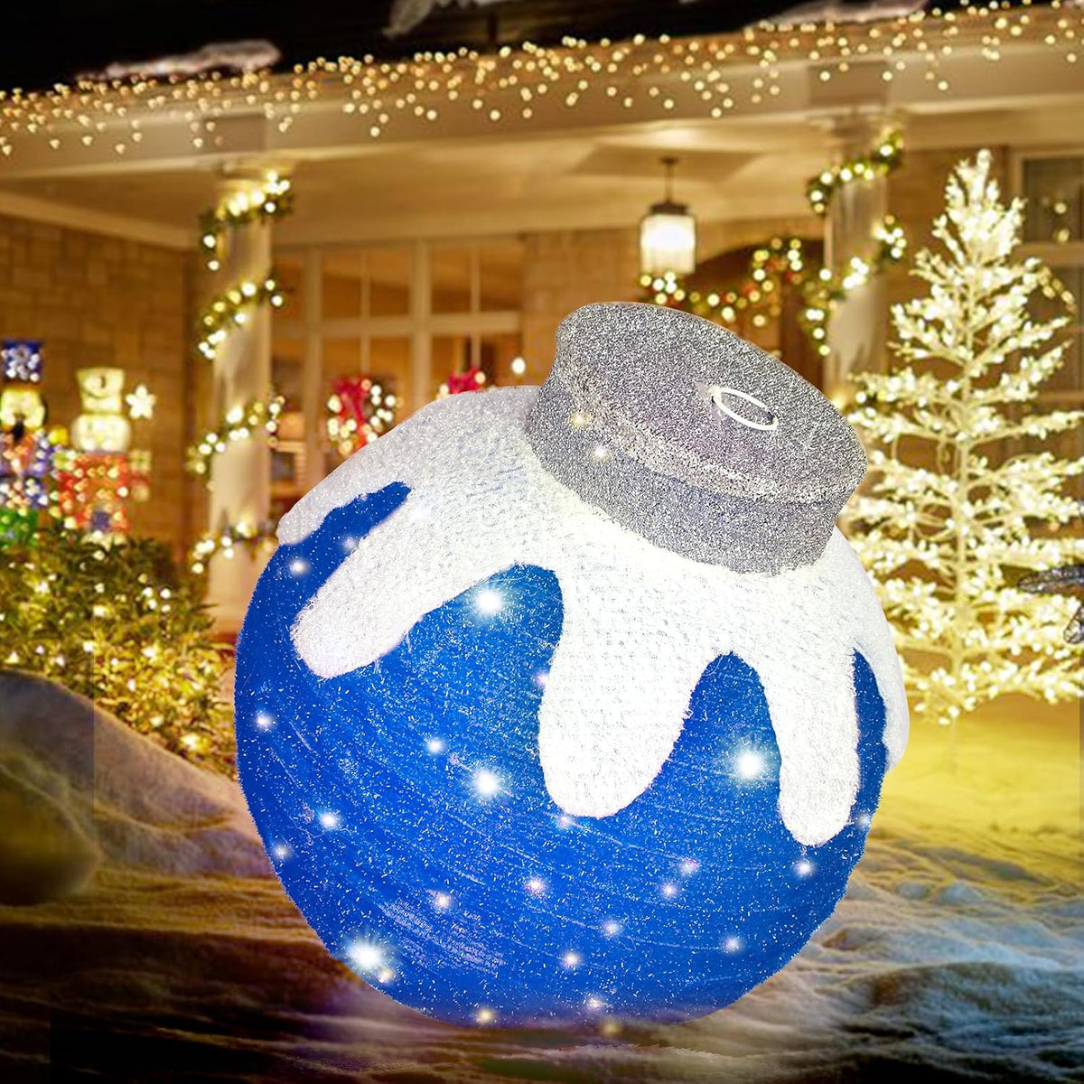 Adornos de Navidad para exteriores, decoración de bolas navideñas e...