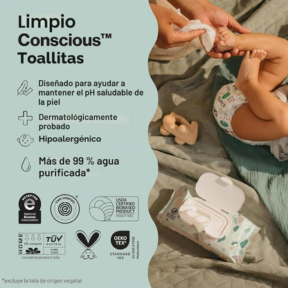 The Honest Company - Toallitas limpiadoras para bebé con 99% de agu...