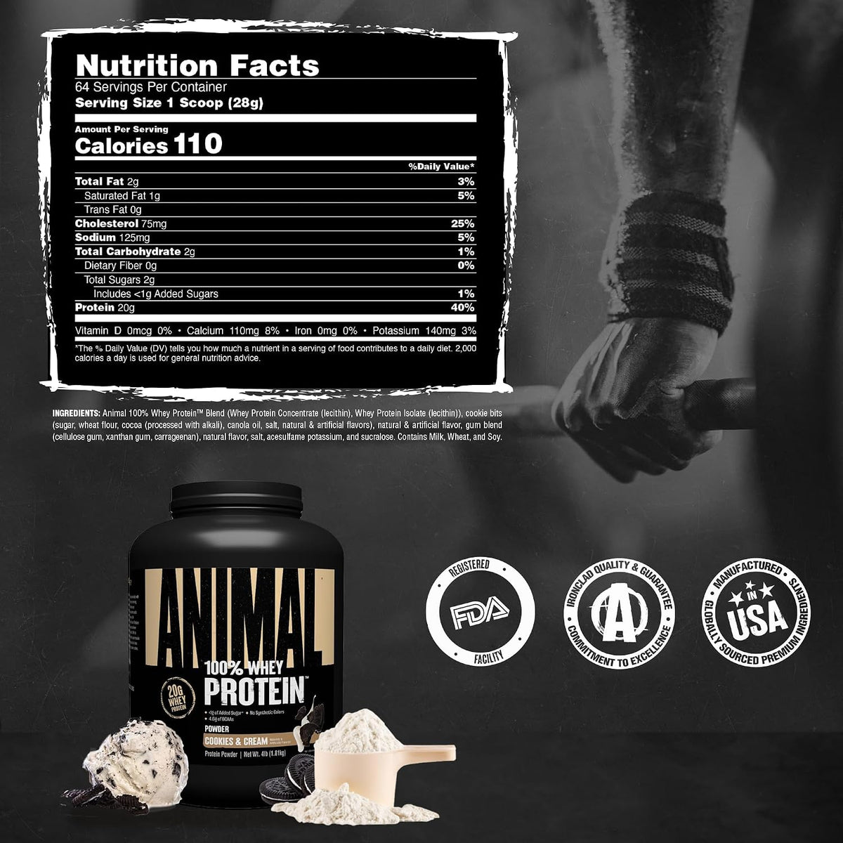 Animal 100% Proteína de suero de leche en polvo \u2013 Mezcla de su...