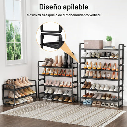 Zapatero de metal expandible para armario, entrada y garaje, 6 nive...