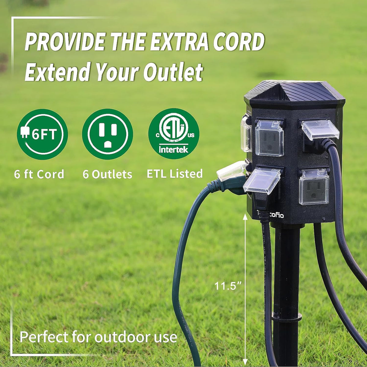 TiFFCOFiO Temporizador de estaca eléctrica para exteriores, control...