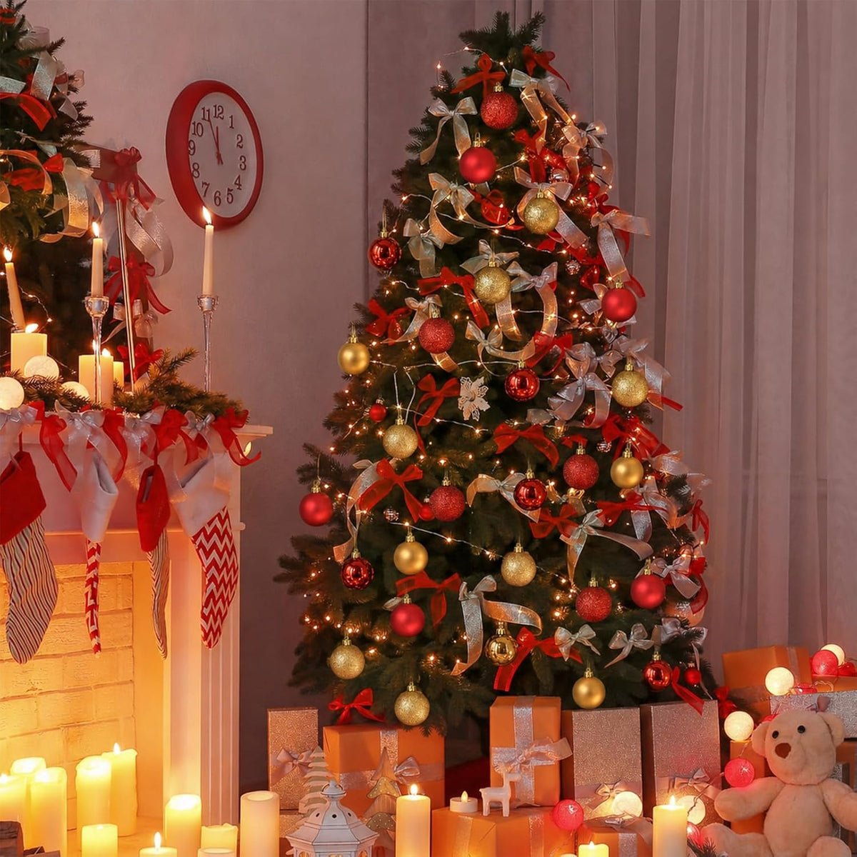 Adornos de bola de Navidad de 30 quilates, decoración de árbol de N...