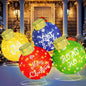 Dingion - Juego de 4 bolas de Navidad grandes para exteriores ilumi...