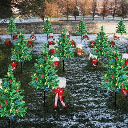 Homeleo Juego de 4 árboles de Navidad solares con 80 luces LED mult...