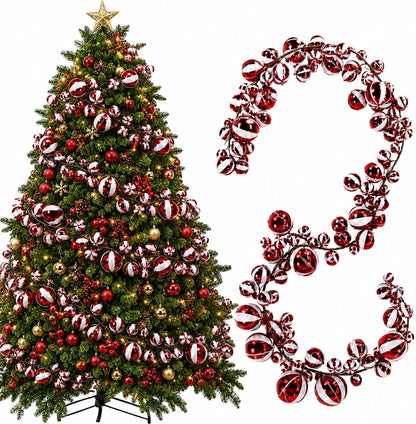 Yuxung 2 guirnaldas de adornos de bolas de Navidad de 6 pies, caram...