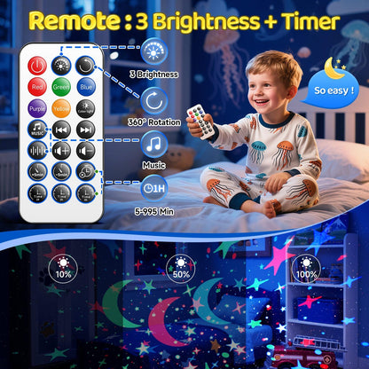 Máquina de sonido para bebés para niños, proyector de luz nocturna...